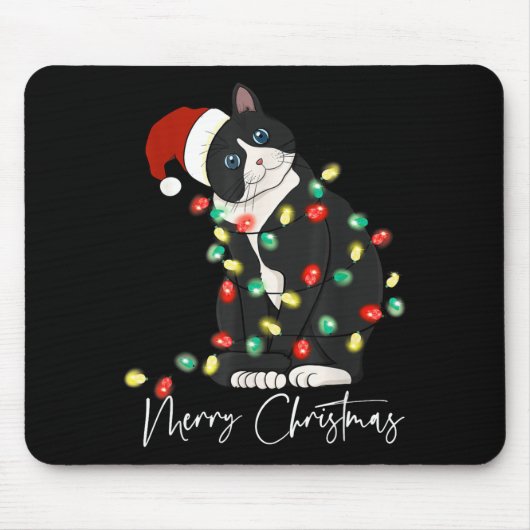 Black Cat Christmas Light Christmas Black Cat With Mousepad (Vorne)
