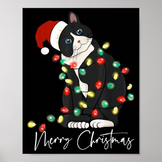 Black Cat Christmas Light Christmas Black Cat With Poster (Vorne)
