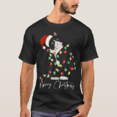 Black Cat Christmas Light Christmas Black Cat With T-Shirt (Vorderseite)