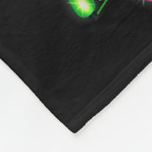 Black Cat Christmas Lights Funny Santa Hat Black C Fleecedecke (Ecke)