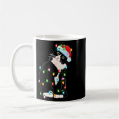 Black Cat Christmas Lights Funny Santa Hat Black C Kaffeetasse (Links)