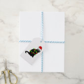 Black Cat Christmas Lights Geschenkanhänger (Mit Garn)