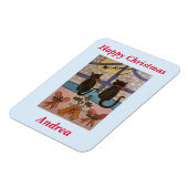 Black Cat Christmas Magnet (Linke Seite)