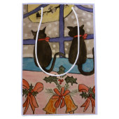 Black Cat Christmas Mittlere Geschenktüte (Vorderseite)