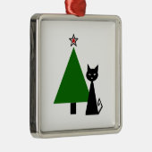 Black Cat Christmas Ornament Aus Metall (Rechts)