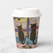 Black Cat Christmas Paper Cup Pappbecher (Rückseite)