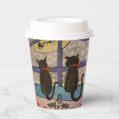 Black Cat Christmas Paper Cup Pappbecher (Vorderseite)