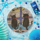 Black Cat Christmas Pappteller (Party)