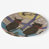 Black Cat Christmas Pappteller (Schrägansicht)