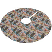 Black Cat Christmas Polyester Weihnachtsbaumdecke (Schrägansicht)