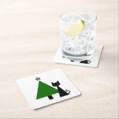 Black Cat Christmas Rechteckiger Pappuntersetzer (Vor Ort)