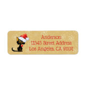 Black Cat Christmas Return Address Label (Vorne)