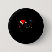Black Cat Christmas Santa Hat Funny  Button (Vorderseite)