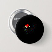 Black Cat Christmas Santa Hat Funny  Button (Vorne & Hinten)