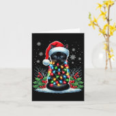 Black Cat Christmas Santa Hat Funny Meowy Cat Karte (Gelbe Blume)