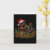 Black Cat Christmas Santa Hat Funny Meowy Cats Wom Karte (Gelbe Blume)