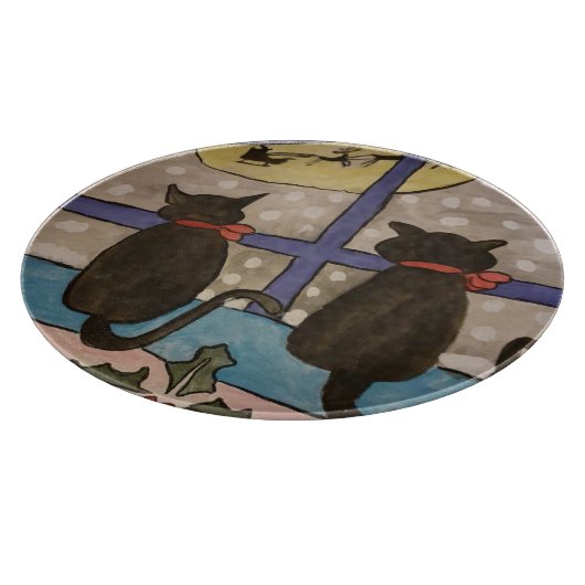 Black Cat Christmas Schneidebrett (Ecke)