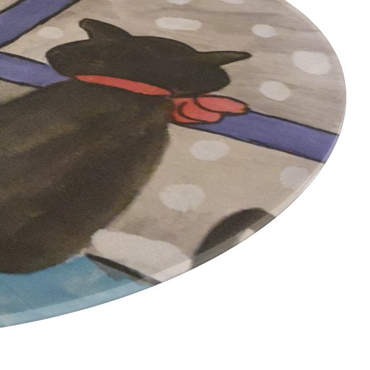 Black Cat Christmas Schneidebrett (Ecke)