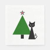 Black Cat Christmas Serviette (Vorderseite)