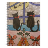 Black Cat Christmas Spiral Notebook Notizblock (Vorderseite)