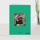 Black Cat Christmas Strumpf Karte (Rückseite)