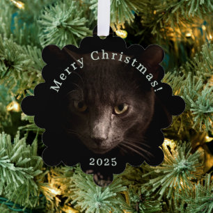 Black Cat Christmas Tag und Ornament Karte