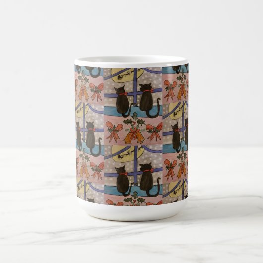 Black Cat Christmas Tasse (Mittel)