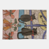 Black Cat Christmas Tee Handtuch (Horizontal)