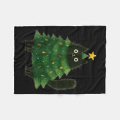 Black Cat Christmas Tree Cute Holiday Pet Lover De Fleecedecke (Vorderseite (Horizontal))