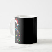 Black Cat Christmas Tree Lights Fun Santa Kitten L Kaffeetasse (Vorderseite Links)