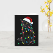 Black Cat Christmas Tree Lights Fun Santa Kitten L Karte (Gelbe Blume)