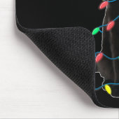 Black Cat Christmas Tree Lights Fun Santa Kitten L Mousepad (Ecke)
