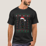 Black Cat Christmas Ugly Sweater Funny Santa Cat T-Shirt<br><div class="desc">Black Cat Christmas Ugly Sweater Funny Santa Cat</div>