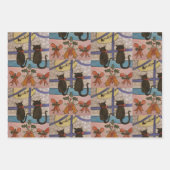 Black Cat Christmas Wrapping Paper Set Geschenkpapier Set (Vorderseite 2)