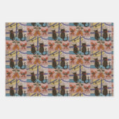 Black Cat Christmas Wrapping Paper Set Geschenkpapier Set (Vorderseite)