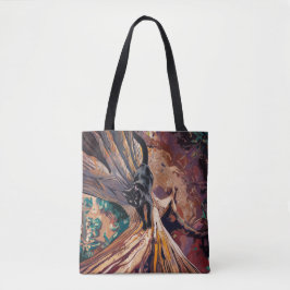 Black Cat Climbing Tree Design Tote Bag Tasche