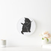 Black Cat Clock Runde Wanduhr (Zuhause)