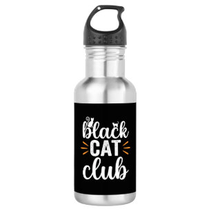 Black Cat Club Halloween-Design Edelstahlflasche