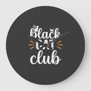 Black Cat Club Halloween-Design Große Wanduhr