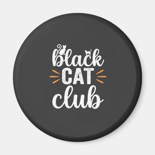 Black Cat Club Halloween-Design Magnet (Vorne)