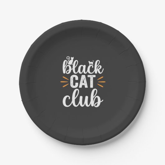 Black Cat Club Halloween-Design Pappteller (Vorderseite)