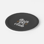Black Cat Club Halloween-Design Pappteller (Schrägansicht)