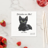 Black Cat Cocktail Napkin Serviette (Beispiel)