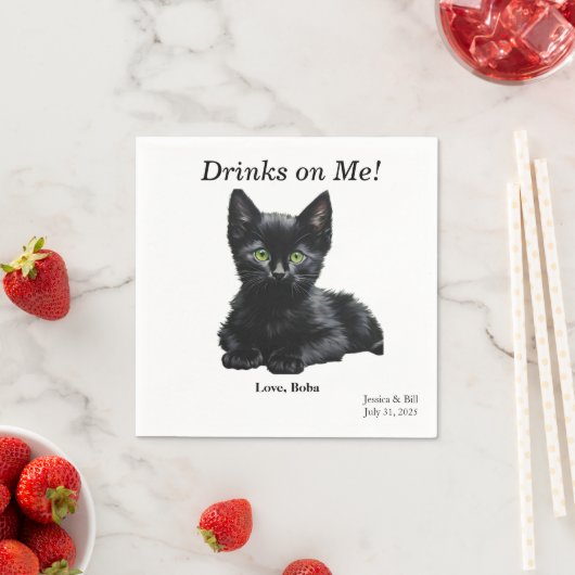 Black Cat Cocktail Napkin Serviette (Beispiel)