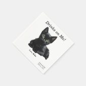 Black Cat Cocktail Napkin Serviette (Ecke)