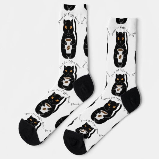 Black Cat Coffee Break Thunder_Cove Socken (Linkes Detail)
