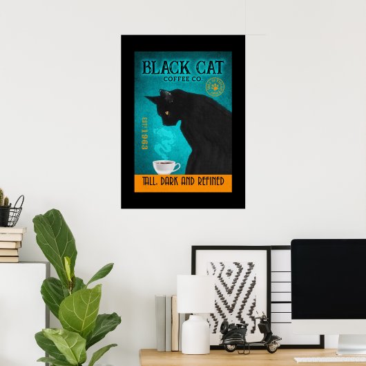 Black Cat Coffee Company Leinwand Poster (Heimbüro)