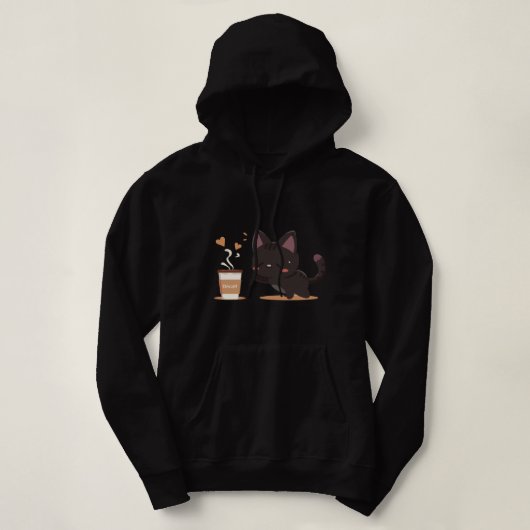 Black cat Coffee ( Decaff ) Hoodie (Design vorne)