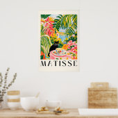 Black Cat Coffee Print Henri Matisse Style Kitchen Poster (Küche)