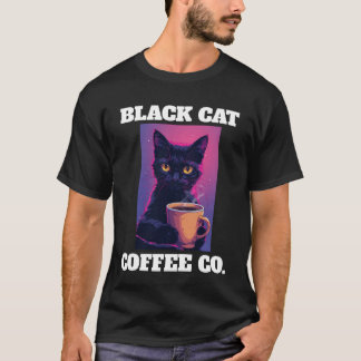 BLACK CAT COFFEE Vintage-Neon Herbst T-Shirt